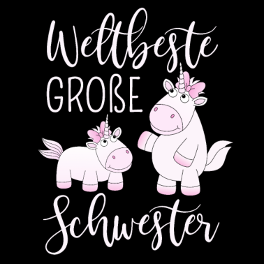 Motiv Weltbeste Große Schwester Einhorn rosa Geschwister