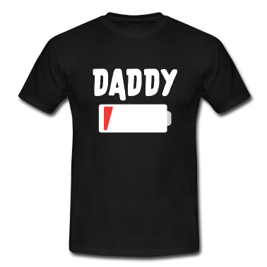 Partnerlook T-Shirt - Daddy Leerer Akku Papa Vater Familien Partnerlook