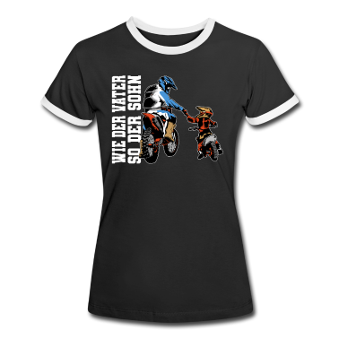 Partnerlook T-Shirt - Wie der Vater so der Sohn Motocross Papa Motorrad