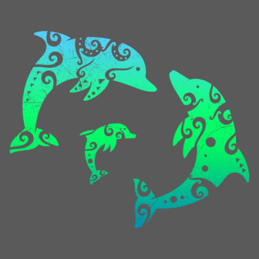 Motiv Maori Delphin Familie Tribal Tattoo Geschenkidee