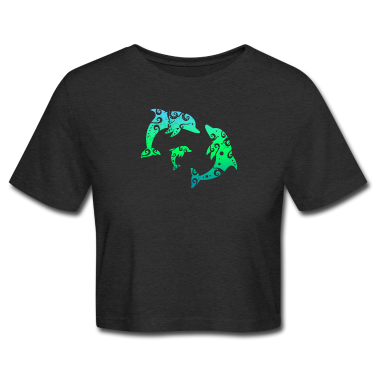 Partnerlook T-Shirt - Maori Delphin Familie Tribal Tattoo Geschenkidee