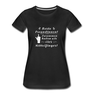 Partnerlook T-Shirt - Beste Freundinnen Partnerlook Mittelfinger Frech