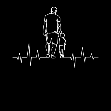 Motiv Vater Und Sohn Herzschlag EKG Frequenz Partnerlook