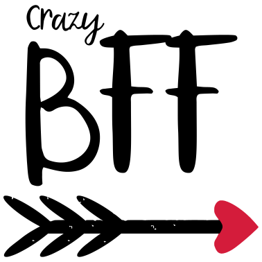 Motiv BFF Crazy Pfeil rotes Herz Partnerlook Partner T.2