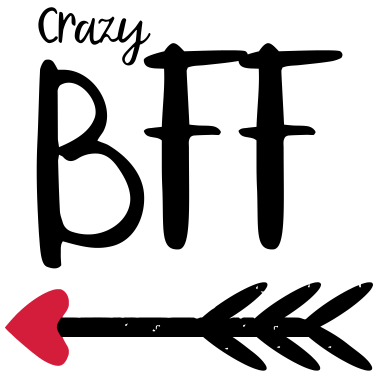 Motiv BFF Crazy Pfeil rotes Herz Partnerlook Partner T.1