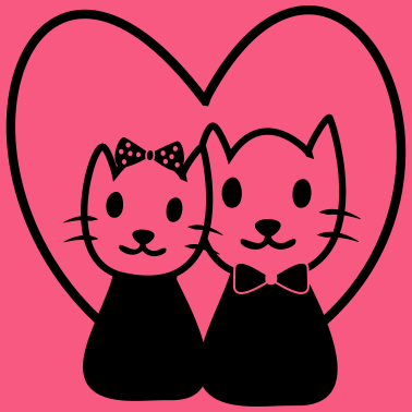 Motiv CAT IN LOVE Paare Partnerlook