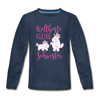 Partnerlook Langarmshirt - Weltbeste Kleine Schwester Einhorn Mädchen pink