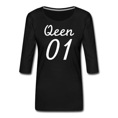 Partnerlook Langarmshirt - Valentinstag King - Qeen QEEN 12 Weiß