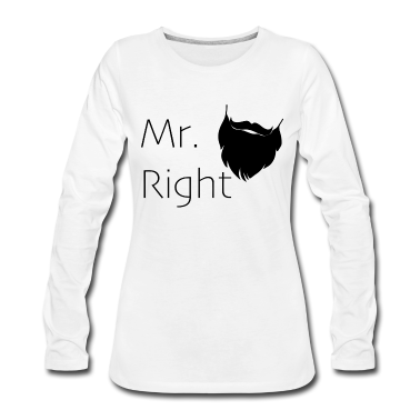 Partnerlook Langarmshirt - Mr. Right Partnerlook Bart