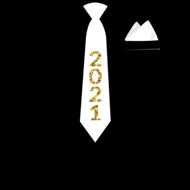 Motiv Funny Happy New Year 2021 Krawatte Anzug Brust