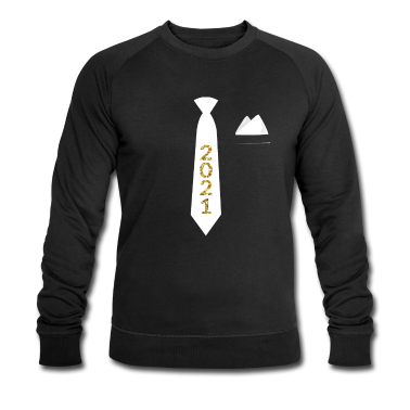 Partnerlook Pullover - Funny Happy New Year 2021 Krawatte Anzug Brust