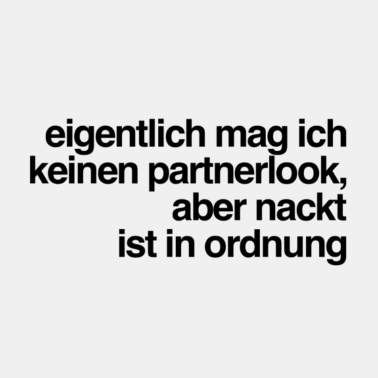 Motiv Partnerlook nur ohne Kleider