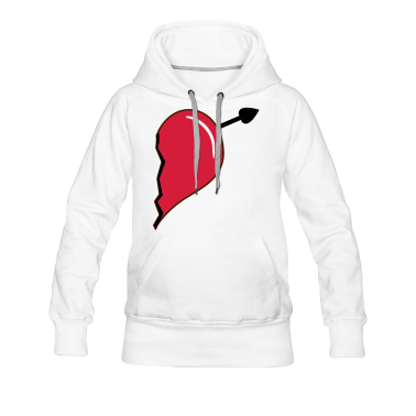 Partnerlook Hoodie - halbes Herz - Partnershirt zum Valentinstag rechts