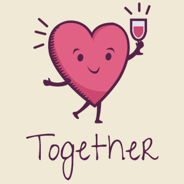 Motiv Together Forever Partner Valentinstag Herz Wein