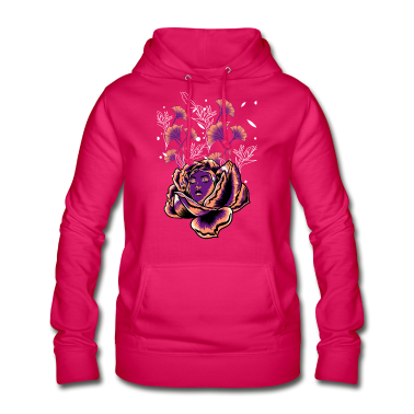 Partnerlook Hoodie - schöne Rose Blumenblüte mit Frau