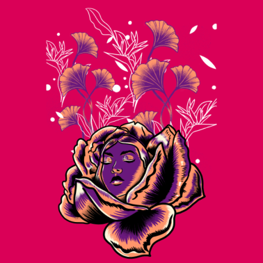 Motiv schöne Rose Blumenblüte mit Frau