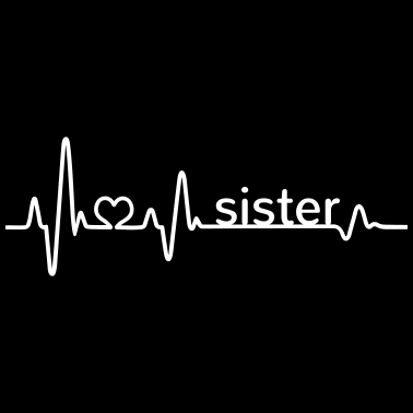 Motiv Herzschlag Sister EKG beste Schwester Geschwister
