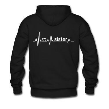 Partnerlook Hoodie - Herzschlag Sister EKG beste Schwester Geschwister