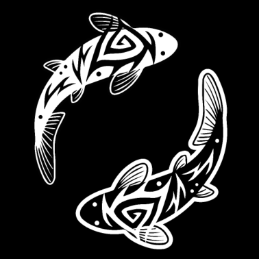 Motiv Koi Fisch Paar Yinyang Tattoo Design Geschenkidee