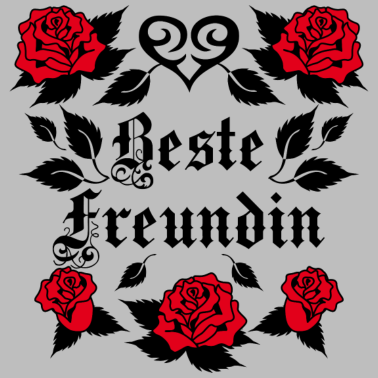 Motiv 40 Beste Freundin Tattoo Herz rote Rosen vintage
