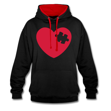 Partnerlook Hoodie - Herz Puzzle Puzzleteil Teil 1 Partnerlook