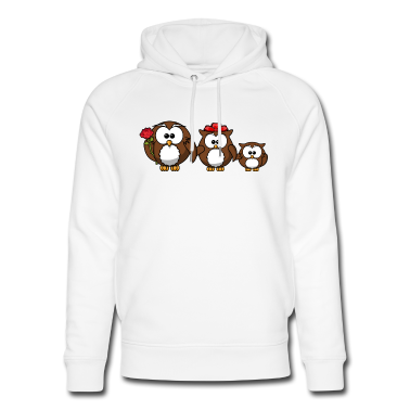 Partnerlook Hoodie - Eulenfamilie für tollen Partnerlook