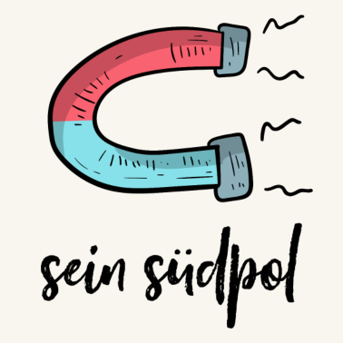 Motiv Sein Südpol | Magnet | Partnerlook | schwarz