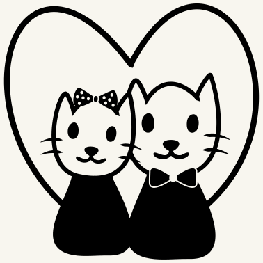 Motiv CAT IN LOVE Paare Partnerlook