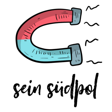 Motiv Sein Südpol | Magnet | Partnerlook | schwarz