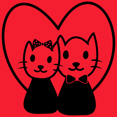 Motiv CAT IN LOVE Paare Partnerlook