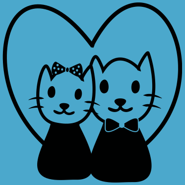 Motiv CAT IN LOVE Paare Partnerlook