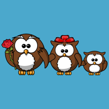 Motiv Eulenfamilie für tollen Partnerlook