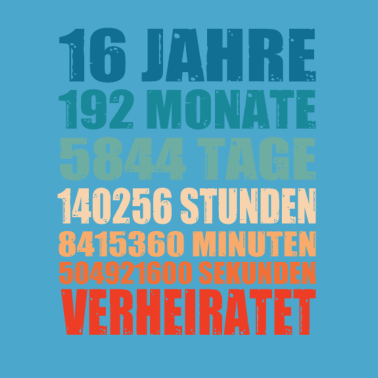 Motiv 16 Jahre Verheiratet Hochzeit Partnerlook Geschenk