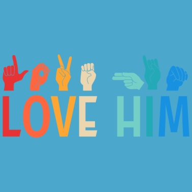 Motiv Ich liebe Ihn - I love him - Partnerlook - Gebärde