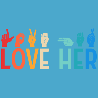 Motiv Ich liebe Sie - I love her - Partnerlook - Gebärde