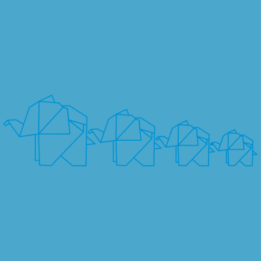 Motiv Origami Elefant Familie Familienshirt Partnerlook