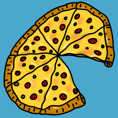 Motiv Pizza Partnerlook Comic Fast Food Käse Zusammen