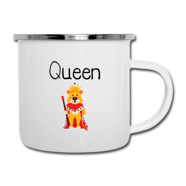 Partnerlook Emaille Tasse - King Queen Partnerlook