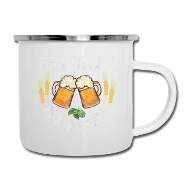 Partnerlook Emaille Tasse - Freibier for Future Bierliebhaber Oktoberfest