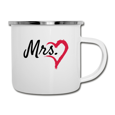 Partnerlook Emaille Tasse - Mrs Herz Partnerlook