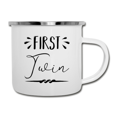Partnerlook Emaille Tasse - Zwillinge Partnerlook Geschenk