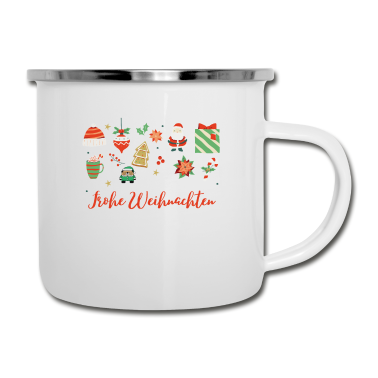 Partnerlook Emaille Tasse - Frohe Weihnachten - Partnerlooks