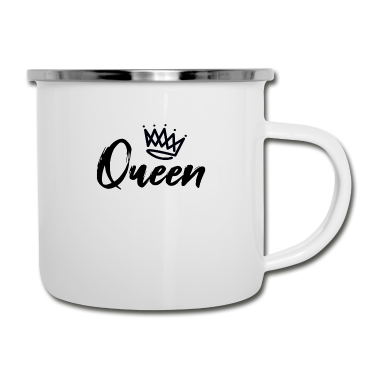 Partnerlook Emaille Tasse - Partnerlook Paar Queen