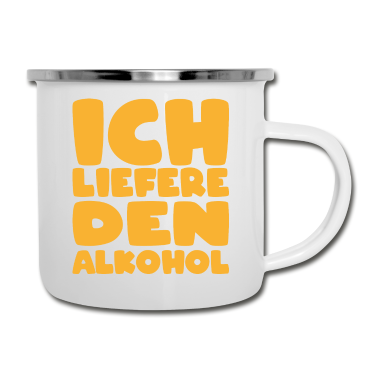 Partnerlook Emaille Tasse - Partnerlook - Ich liefere den Alkohol