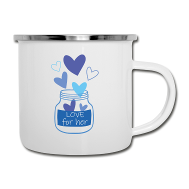 Partnerlook Emaille Tasse - Liebevolles Partnerlook Geschenk