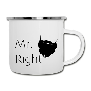 Partnerlook Emaille Tasse - Mr. Right Partnerlook Bart