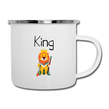 Partnerlook Emaille Tasse - King Queen Partnerlook