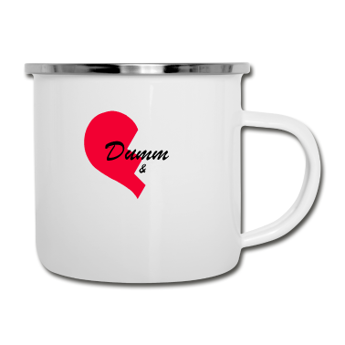 Partnerlook Emaille Tasse - Dumm und Dümmer- Partnershirt. Partnerlook.
