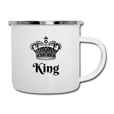 Partnerlook Emaille Tasse - King Queen Partnerlook