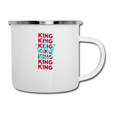 Partnerlook Emaille Tasse - King Queen Partnerlook